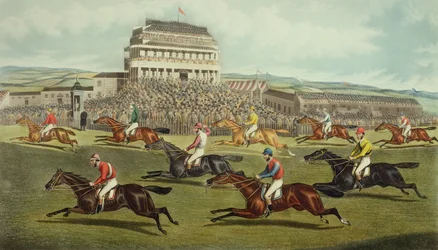 La Gran Carrera Nacional de Liverpool - Llegando, publicada en 1872