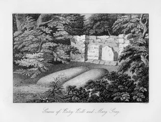 Tumba de Bessy Bell y Mary Gray, cerca de Perth, 1840