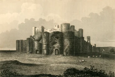 Castillo de Pevensey en 1737, 1835