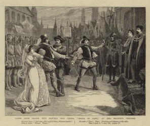Escena de la Nueva Ópera de Signor Tito Mattei, Maria Di Gand, en el Teatro de Su Majestad