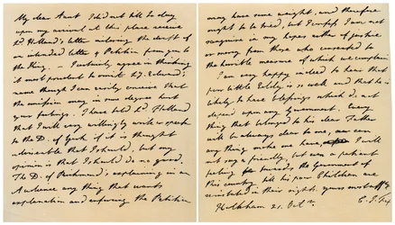 Carta de Charles James Fox a su tía Emily, 21 de octubre de 1798