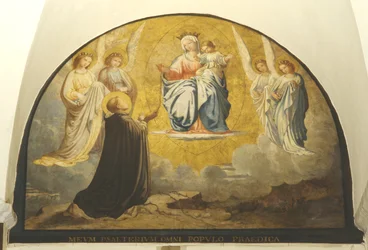Virgen entregando rosario a San Damiano