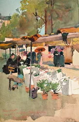 Mercado de flores París, 1890, 1897
