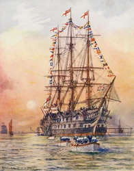 HMS Victory (litografía en color)