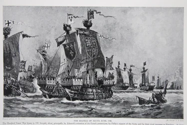 La Batalla de Sluys, 24 de junio de 1340, ilustración de 