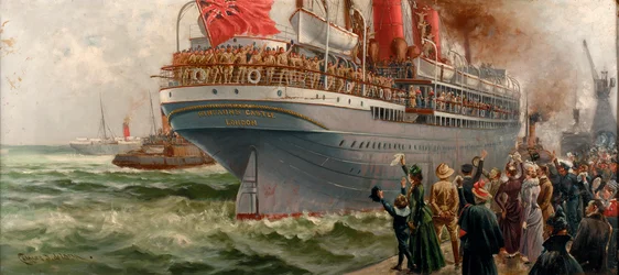 El "Kinfauns Castle" como buque de tropas, c.1900-05 (Pintura)