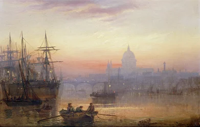 El puerto de Londres al atardecer