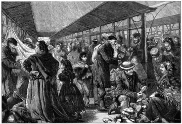 El intercambio de ropa vieja, Edificio de Phil, Houndsditch, Londres, 1882