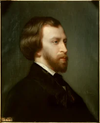 Retrato de Alfred de Musset (1810-1857) poeta francés en 1854