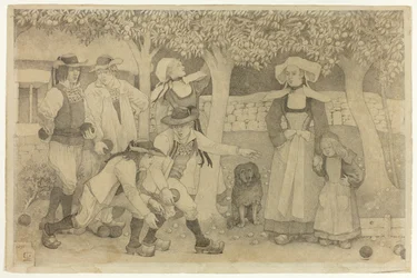 Jugadores de petanca en Bretaña