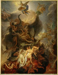 La caída de los ángeles rebeldes (pintura sobre lienzo)