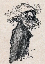 Alexandre Ribot (1842-1923) magistrado y político francés - grabado en “Nuestro Querido Soberano” por Paul Bosq - ilustración de Charles Leandre (1862-1934) 1898