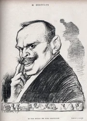 Caso Dreyfus - El magistrado más educado - Paul Bertulus 1851-1917 - magistrado francés - Caricatura de Charles Leandre (1862-1934) en “Le Rire” número 197 de 1898