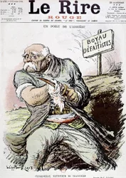 Georges Clemenceau (1841-1929) político francés, caricatura de Leandre mostrándolo como el limpiador de las trincheras, publicada en el periódico Le Rire el 16 de febrero de 1918