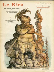 Ilustración de Charles Leandre (1862-1934) para la portada de Le Rire, 07/12/07 - Augagneur Victor (1855-1931) - Estatuficación