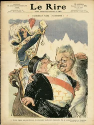 Ilustración de Charles Leandre (1862-1934) para la Portada de Le Rire, 20/08/10 - Fallieres en la Condesa - Italia, Presidente de la República, Sombrero, Identificador, Venecia - Fallieres Armand (1841-1931)