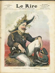Ilustración de Charles Leandre (1862-1934) para la Portada de Le Rire, 27/09/13 - Mariscal de Campo Constantino - Alemania Prusia, Casco con Punta, Ejército, Grecia - Fernando de Bulgaria (1816-1948), Constantino I (1868-1923) - Limpiabotas