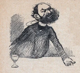 Leon Bourgeois (1851-1925) estadista francés - grabado en “Nuestro Querido Soberano” por Paul Bosq - ilustración de Charles Leandre (1862-1934) 1898