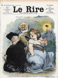 Separación de Iglesia y Estado: el político francés Jean-Bienvenu Martin (1847-1943), Ministro de Instrucción Pública, Bellas Artes y Culto, buscando desesperadamente separar la Iglesia como sacerdote de Francia