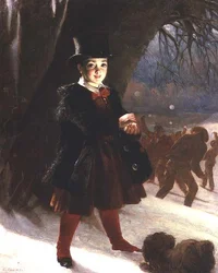 Regresando de la Escuela, un Día de Invierno