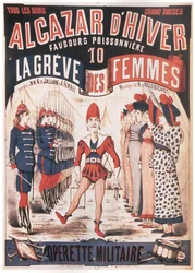 Cartel para la opereta La Grève des femmes de A. de Villebichot, 1879-1880