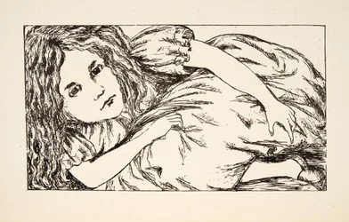 Alicia en la casa del Conejo Blanco, ilustración de Las aventuras de Alicia bajo tierra, publicado en 1886