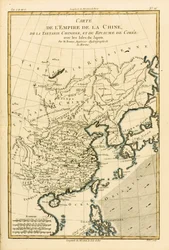 El Imperio Chino, la Tartaria China y el Reino de Corea, con las Islas de Japón, del Atlas de Toutes les Parties Connues du Globe Terrestre por Guillaume Raynal (1713-96) publicado en 1780