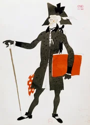 Traje para el personaje del notario de El barbero de Sevilla de Gioacchino Rossini