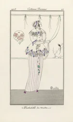Vestido de Mañana, de Costumes Parisiens, pub. 1913