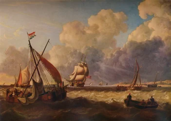 Barcos de pesca frente a la costa holandesa, 1823