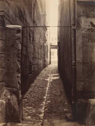 Rue du Chat-qui-Pêche desde la Rue de la Huchette, ca. 1868