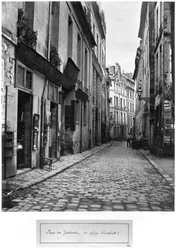 Rue du Jardinet, desde el pasaje Hautefeuille, París, 1858-78