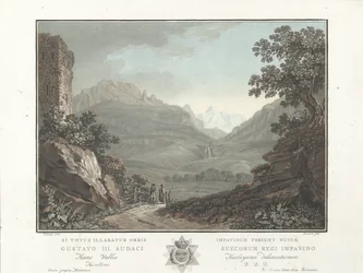 Berglandschap en Zwitserland
Vista del valle de Oberhashi (título en el objeto)
Vistas notables de las montañas de Suiza (título de la serie)