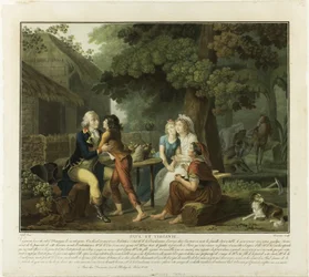 La llegada de Monsieur de la Bourdonnais, lámina 3 de Paul et Virginie
