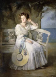 Retrato de una Dama con Vestido Azul