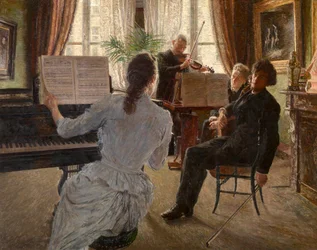 El cuarteto (óleo sobre tabla)