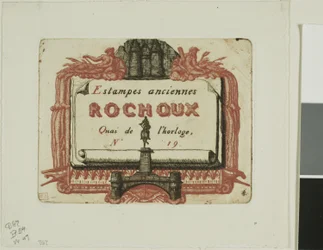 Tarjeta de Dirección del Vendedor de Grabados, Rochoux
