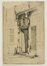 Puerta de un antiguo convento, en la calle Mirabeau, Bourges