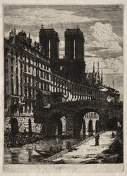 Grabados de París: El Puente Pequeño