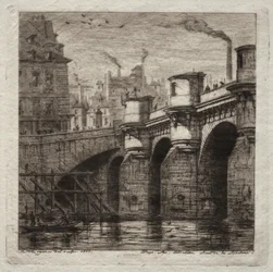 Grabados de París: El Puente Nuevo, 1853