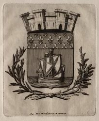 Grabados de París: Las armas simbólicas de la ciudad de París, 1854