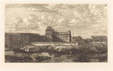 El antiguo Louvre, de una pintura de Zeeman, 1651