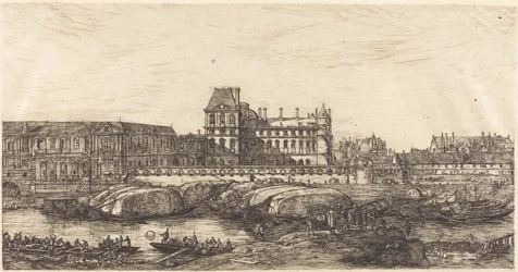 El antiguo Louvre, de una pintura de Zeeman, 1651