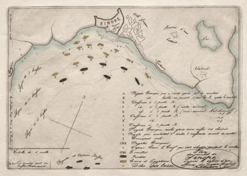Mapa de la batalla de Sinope, 1853