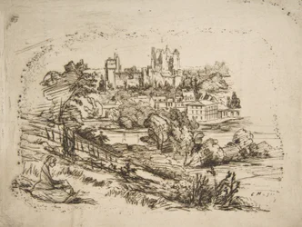 Ruinas del Castillo de Pierrefonds, después de Viollet-le-Duc, 1858