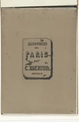 Titelblad en el álbum Eaux-fortes sur Paris Grabados en París (título de la serie)
