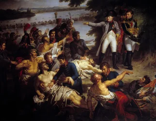 Napoleón regresó a la Isla Lobau después de la Batalla de Essling el 23 de mayo