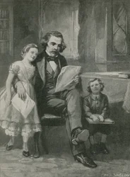 Nathaniel Hawthorne leyendo a sus hijos
