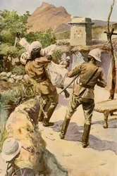 Roberts salvado por un soldado en Bhagwana, 1901