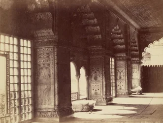 Interior del Trono de Cristal en el Dewan-i-Khas